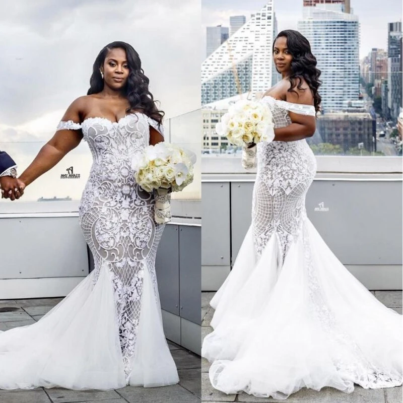 væbner angst Suradam Luxury African Plus Size Wedding Dresses Mermaid 2021 Robe De Mariee Black  Girl Lace Wedding Gowns Off The Shoulder Bride Dress|Wedding Dresses| -  AliExpress