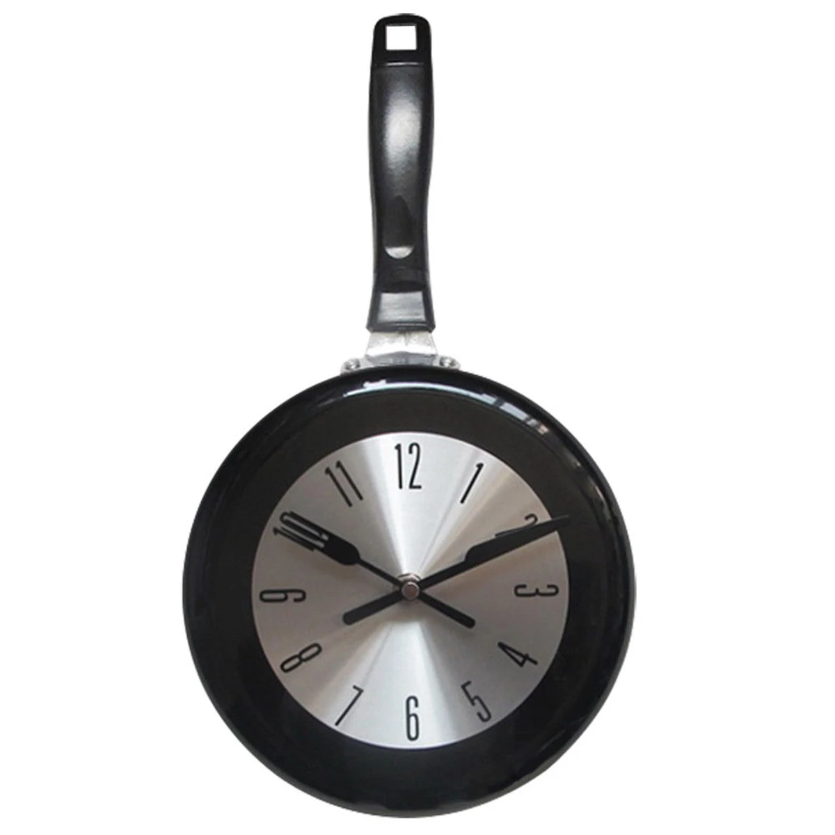 8 дюймов сковорода дизайн подвесные настенные часы кухонный металлический часы для новизны искусство домашние украшения для комнаты черный/белый/красный