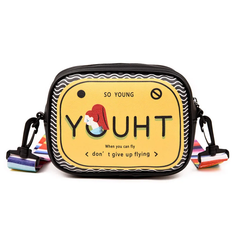 Fashion New Printed Youth Letter Small Bags PU Leather Girls Mini Bags