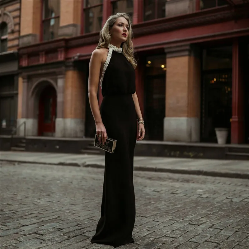 Для женщин Летнее Длинное Платье Винтаж Bodycon пикантные элегантные вечерние ночное Платье черного цвета большие Размеры