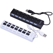 Высокая скорость Micro USB HUB 40 см 7 портов USB HUB 2.0 адаптер питания кабель Splitter для портативных ПК обмен с Power On/Off