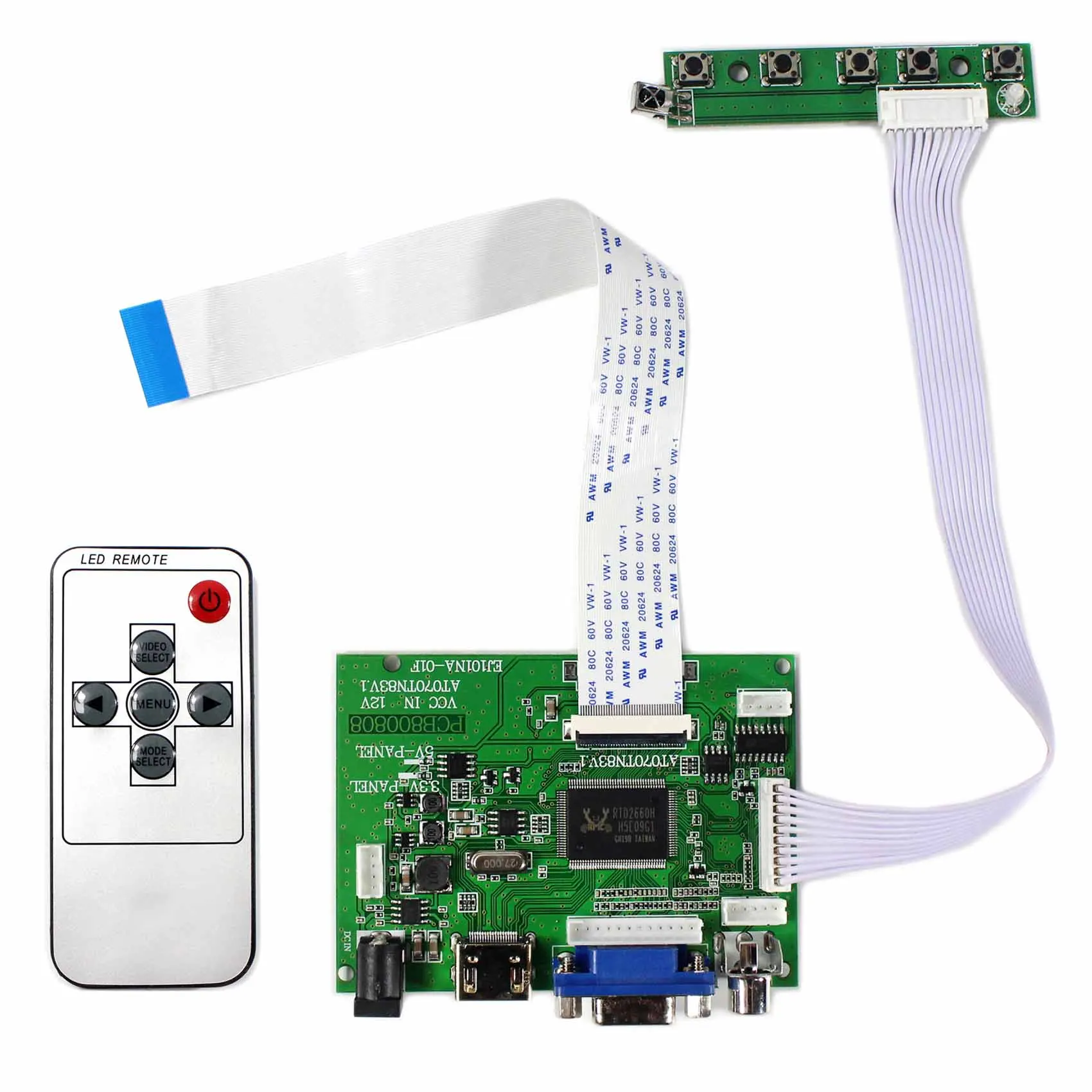  HDMI VGA AV ACC LCD Controller Board AT070TN83 7inch 800x480 LCD Screen