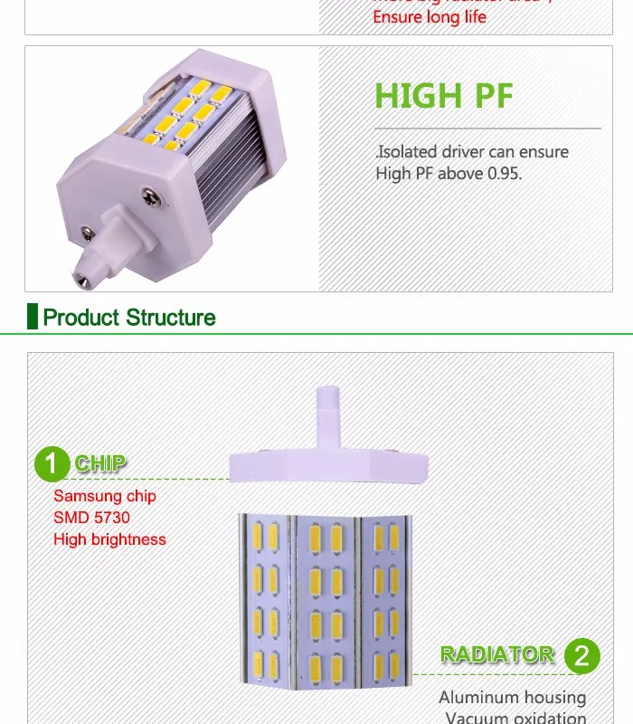 С регулируемой яркостью R7S светодиодный светильник 10W 15W 25W SMD5730 светодиодный R7S 78 мм J78 118 мм J118 189 мм J189 светодиодный светильник лампы заменить галогенные потолочные светильник