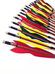 18 шт. красные, желтые и зеленые триколорные Волшебные бамбуковые стрелы для стрельбы из лука охотничий лук