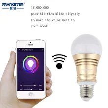 Frankever WiFi Smart Lighting Lamp Remote Control LED Bulb RGB Gold Sliver E27/E26 Home Automation Dimming and Color FK-A18