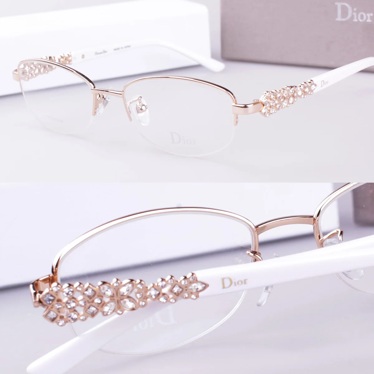 Glasses frame luxury diamond perfect titanium eyeglasses frame myopia