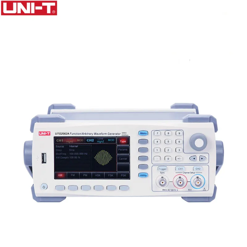 UNI T UTG2062A функция генератор сигналов произвольной формы USB устройство 62 МГц 250 мс/с Частотный метр квадратный