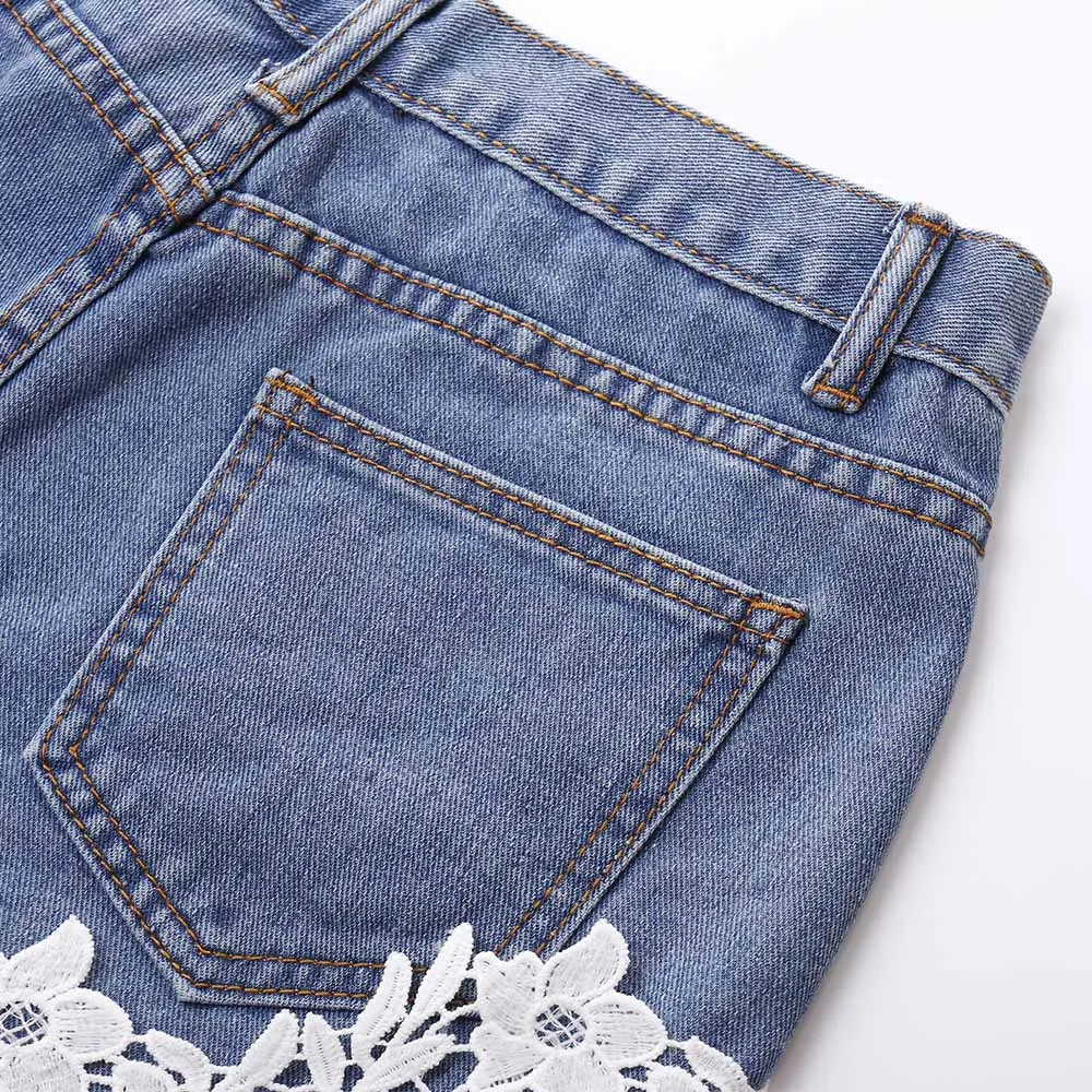 Женская летняя обувь мини пикантные повседневные джинсы Шорты Высокая талия Фитнес 2018
