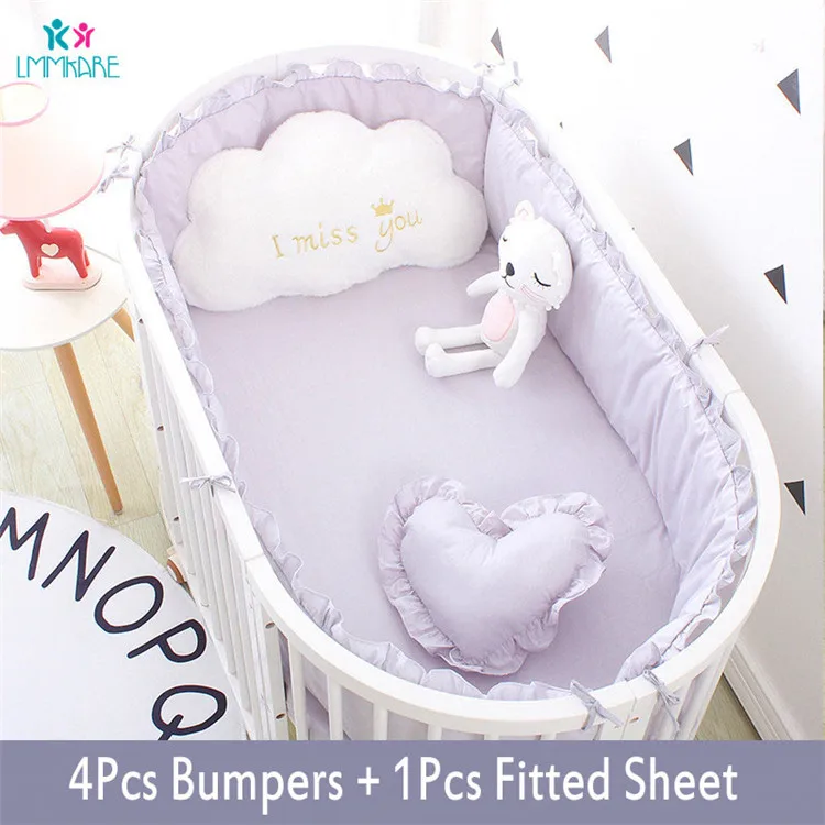 grey bumper pads for crib