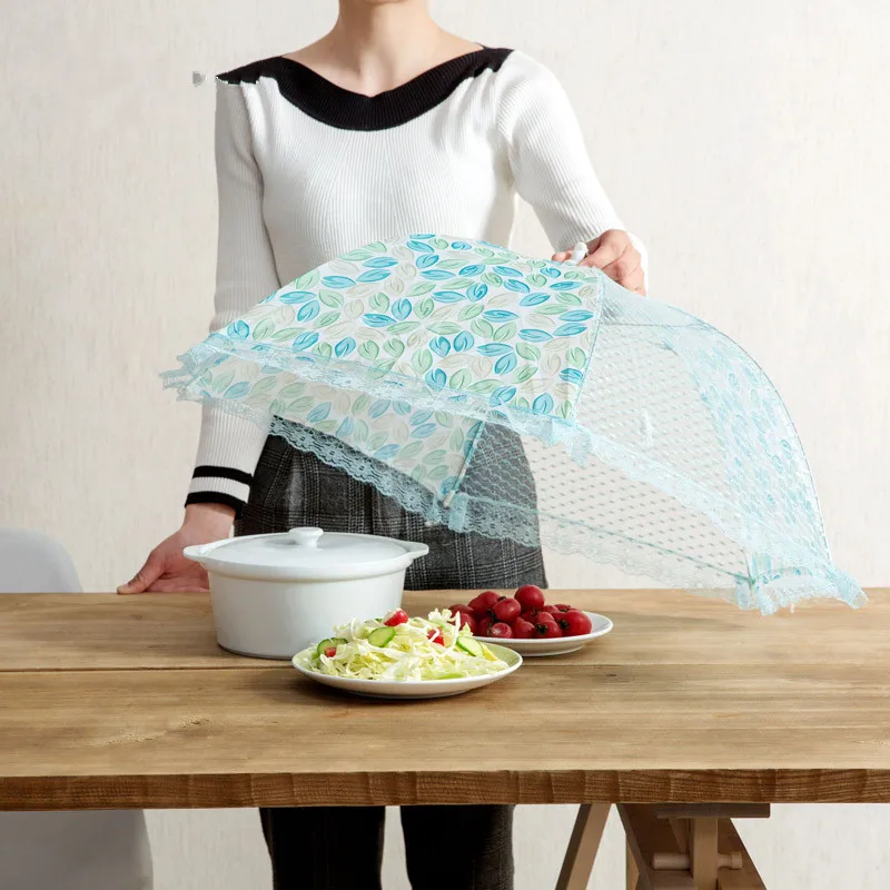 Дешевая Складная крышка зонта для еды, противомоскитная сетка, защита для еды, чехол для пикника, барбекю, вечерние аксессуары для кухни