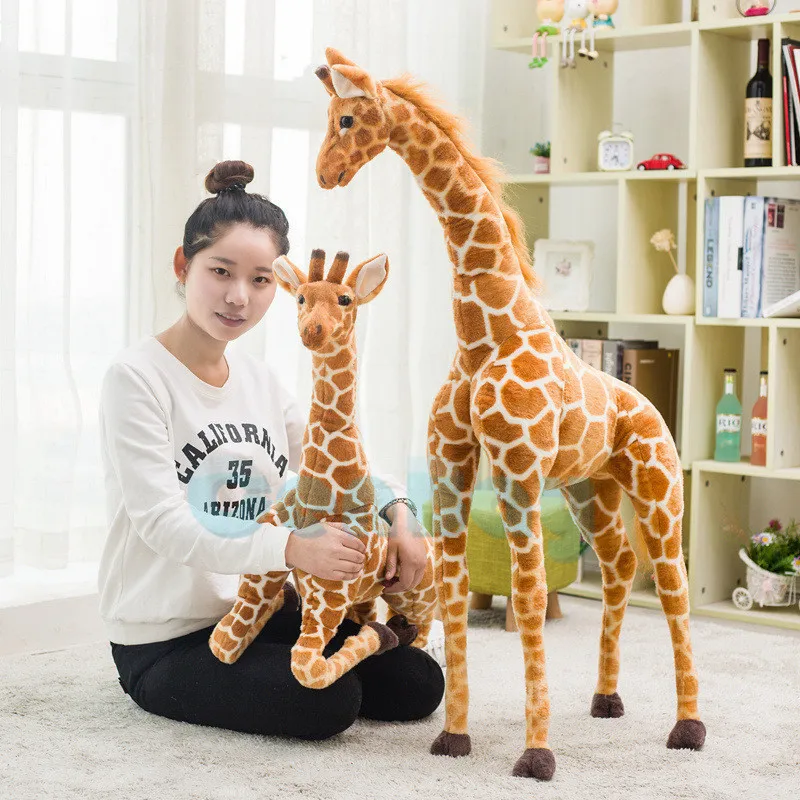 Милый реальный жизнь плюшевый жираф игрушки, набитые высококачественным PP Хлопок моделирование плюш куклы животных для детей игрушки подарок на день рождения