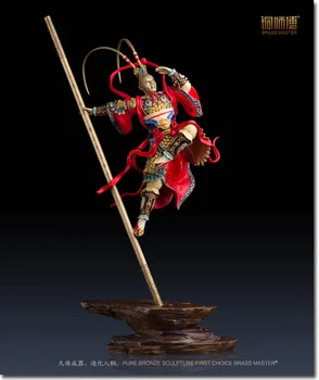 

bronze Pure Copper Qing Ming Brass Art Master Copper ornaments "Qitian (painted version)" Home crafts living room decor