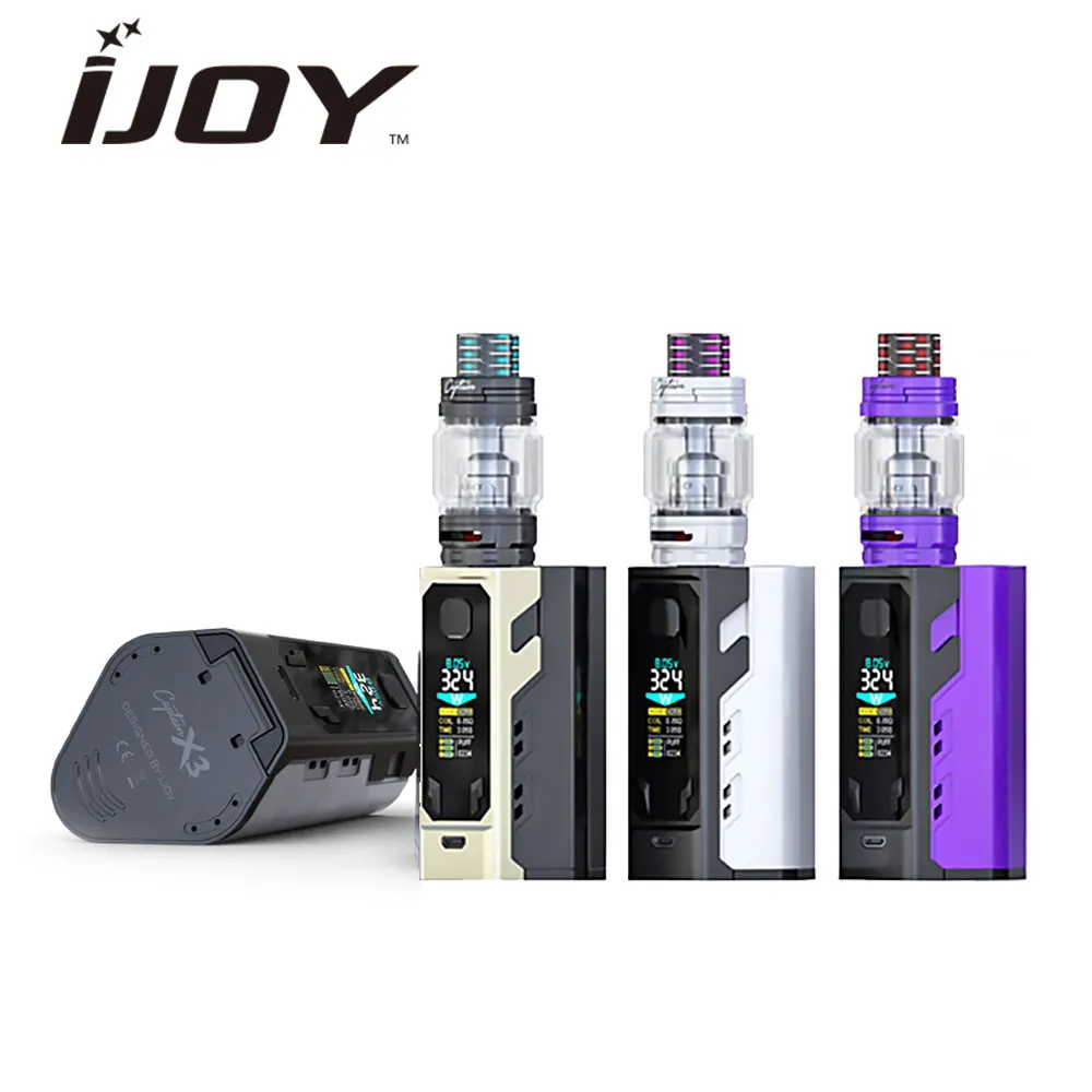 

Original 324W IJOY Captain X3 20700 TC Kit with Captain X3 Tank 8ml Capacity & Box Mod Max 324W Output No 18650 Battery Ecig Kit