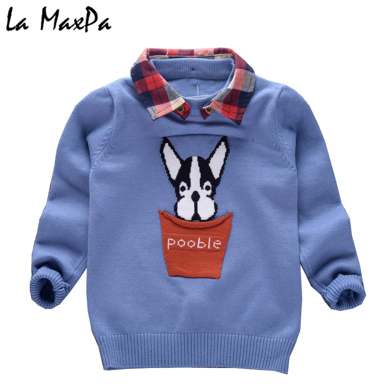 

Sweater for Children 2018 Casual Brand Design Lapel Cartoon Pullover Baby Boy Kids Clothes Infant Sweaters 3-7Y Toddler Top