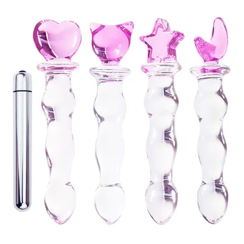Gay Sex Products Butt Plug Vaginal Anal Stimulation Vibrator Beads Crystal Glass Dildo Penis for Women anal plug Sex Toys usb chargingwireless jump egg vibrator silent waterproof surge massager sex toys for women vaginal anal sex products masturbator