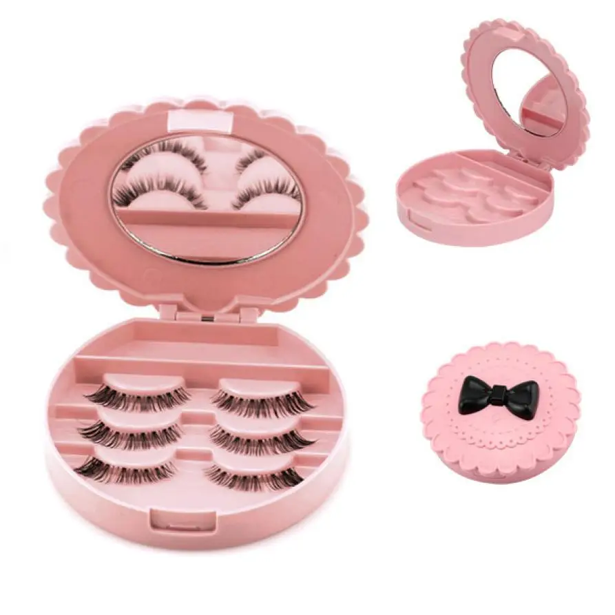 Акриловый милый макияж косметический зеркальный кейс Бант Набор накладных ресниц коробка для хранения дамы девушки дома ванная комната Organizador# M