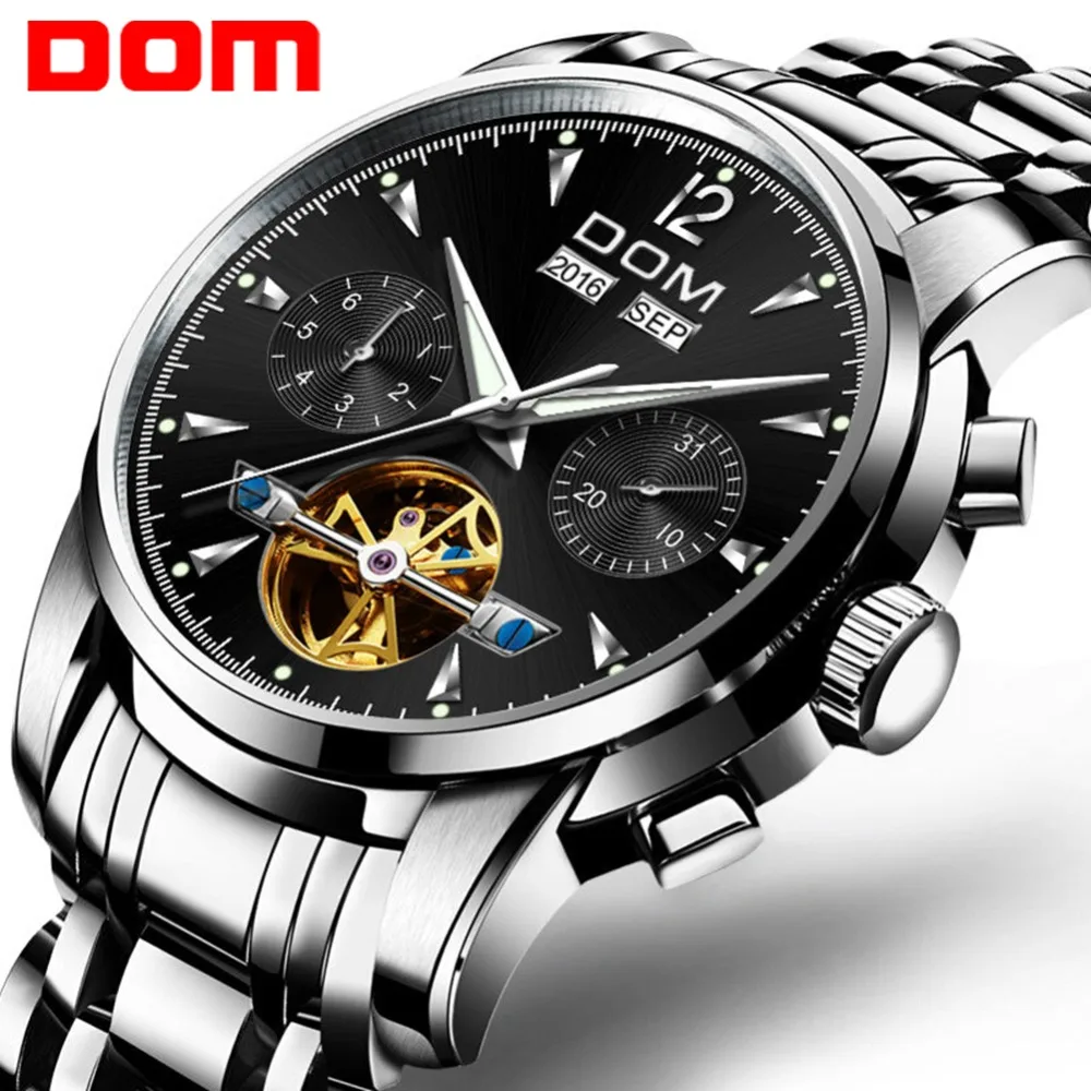 DOM Men Watches 2018 Luxury Brand Full Steel Man Sport Business Watches