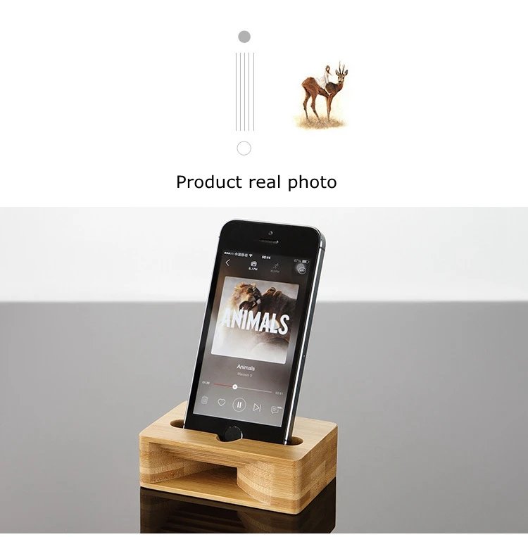 HTMOTXY Mobile Phone Loudspeaker Speaker For Iphone Sony Wooden Holder Sound Amplifier Bamboo Bracket Wood desktop Stand Support