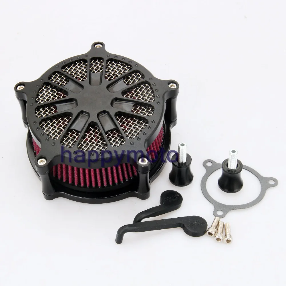 

Motorcycle NEW CNC Crafts Air Cleaner Intake Filter Aluminum for Harley Touring 2017-2018, Softail 2018 BLACK