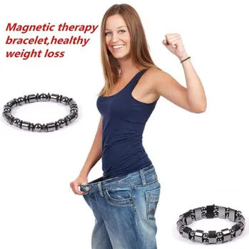 

New Black Magnetic Hematite Bracelet Therapy Healthy Unisex bangle Spring Chain Handmade Health Care Weight Loss Bracelet