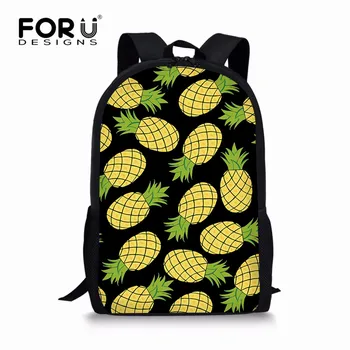 

FORUDESIGNS Pineapple Printed Large School Bag Fashion Students Softback Backpacks for Girls Travel Laptop Knapsack Bags Female