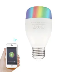 7 W RGBW E27 B26 умная лампа Беспроводной Wi-Fi пульт дистанционного Управление свет для Alexa Google дома