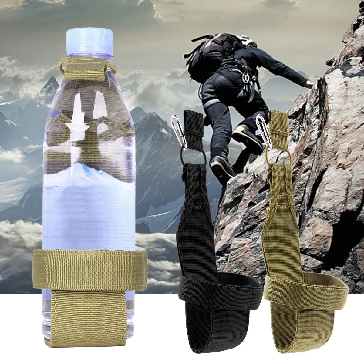 New Tactical Water Bottle Holder Belt Bottle Carrier with Buckle Hook