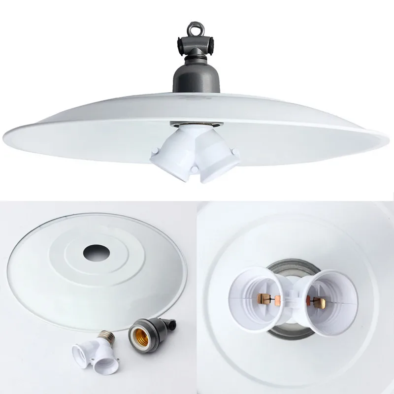 Top Quality E27 Lamp Shade Waterproof Ultraviolet Fluorescent Black Top Quality E27 Lamp Shade Waterproof Ultraviolet Fluorescent Black Light Lampshade Aluminum Material Single Double Holder In Covers Shades From