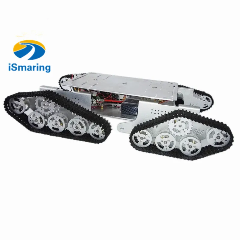 

Official ismaring silver Caeser TD900 4WD Tracked Metal Tank Car Chassis Smart Robot Toy Robotic Competiton Diy Tracked Crawler