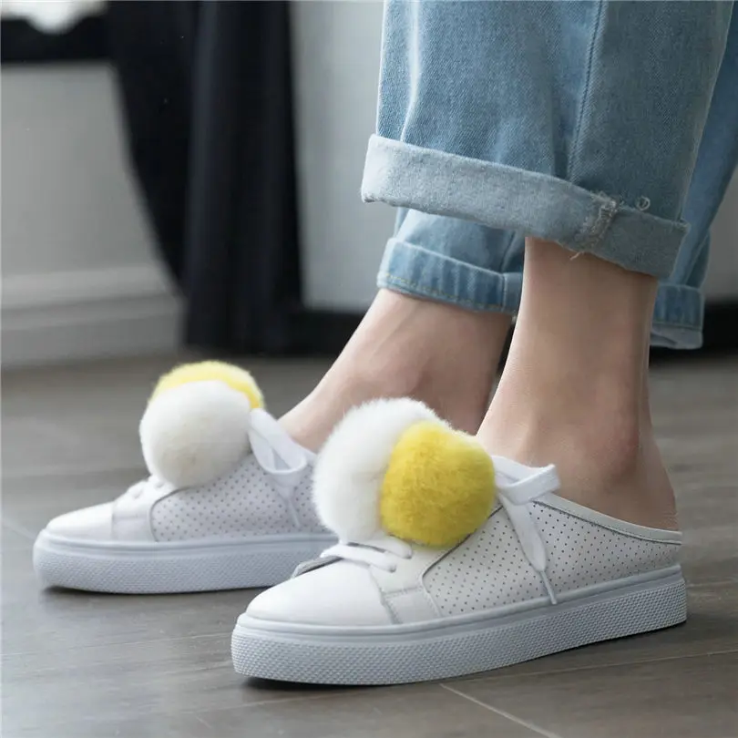 NAYIDUYUN White Punk Slippers Women Shoes Genuine Leather Wedges Low Heel Slides Outside Platform Pumps Party Sneaker Oxfords NAYIDUYUN White Punk Slippers Women Shoes Genuine Leather Wedges Low Heel Slides Outside Platform Pumps Party Sneaker Oxfords