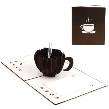

3D Pop Up Coffee Greeting Cards Christmas Birthday Valentine Invitation -Y102