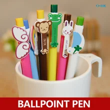 Милый шариковая ручка для школы стационарной, дети Kawaii мультфильм ручка, радуга/обезьяна/кролик/лягушка/Пиджен/крылья ручка