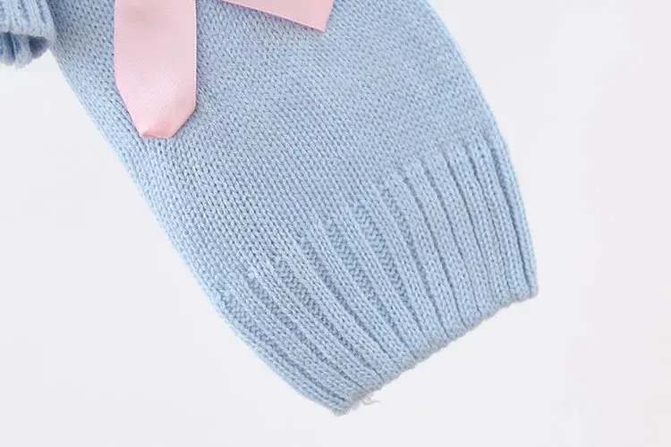 Осенние Японские Женские свитера, мягкие, на шнуровке, с лентами, для молодых девушек, в консервативном стиле, милые, Вязаные Рубашки, однотонный розовый свитер