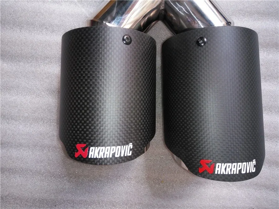 Одна пара Inlet63mm-Outlet 89 мм(двойной) для AKRAPOVIC AK карбоновый наконечник выхлопной трубы для BMW для Volkswagen для Benz