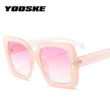 YOOSKE винтажные негабаритные Солнцезащитные очки женские роскошные брендовые дизайнерские прозрачные градиентные линзы солнцезащитные очки большая оправа UV400