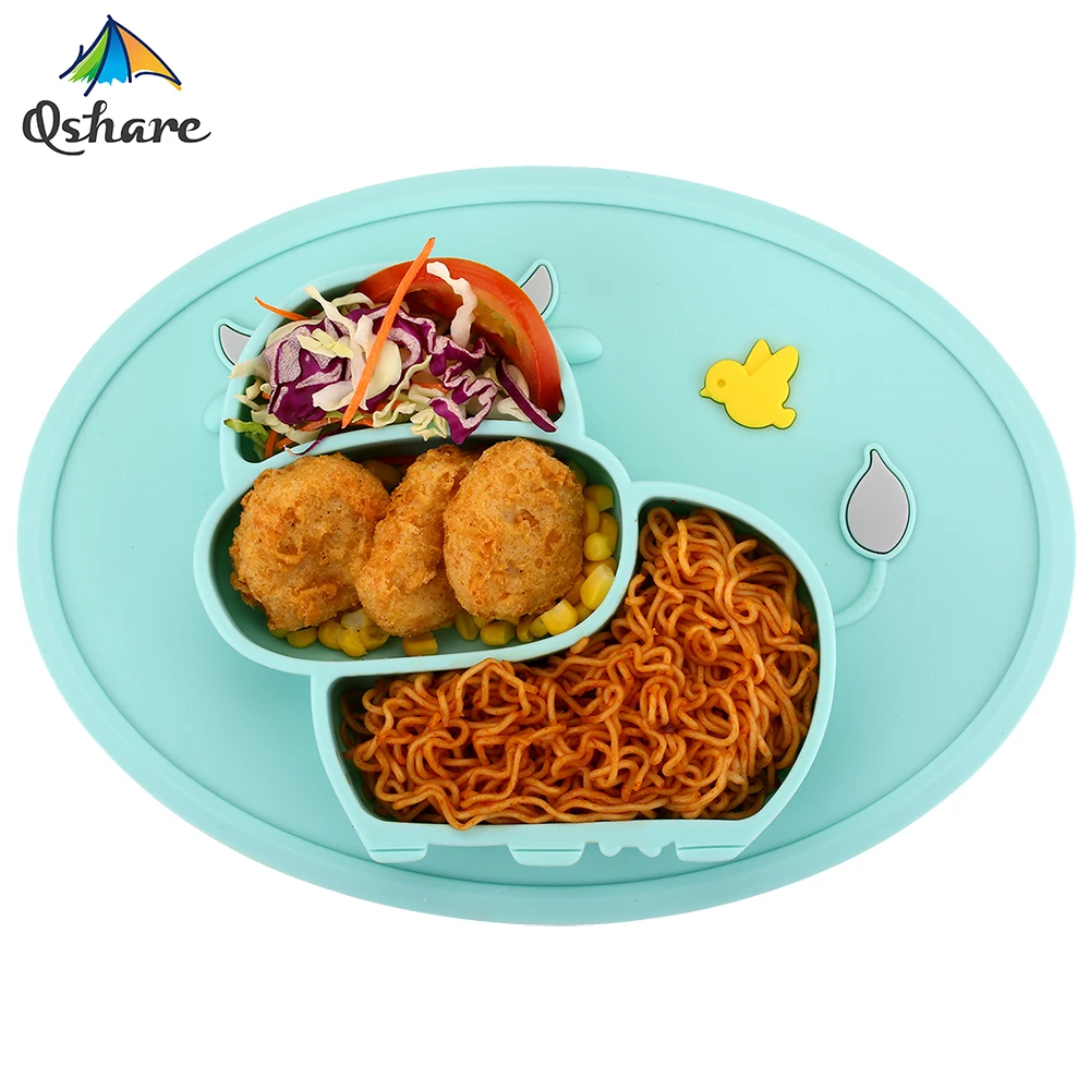 QshareBaby Plate Tableware Children Food Feeding Container Placemat Baby Dishes Infant Feeding Cup Silicone Suction Bowl for Kid QshareBaby Plate Tableware Children Food Feeding Container Placemat Baby Dishes Infant Feeding Cup Silicone Suction Bowl for Kid