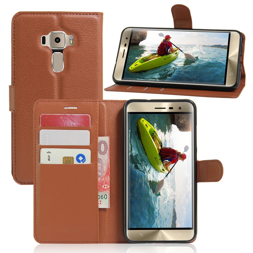 

YINGHUI Luxury Wallet PU Leather Flip Cover For Asus Zenfone 3 ZE552KL 5.5 Inch Phone Case Bags With Stand And Card Holder