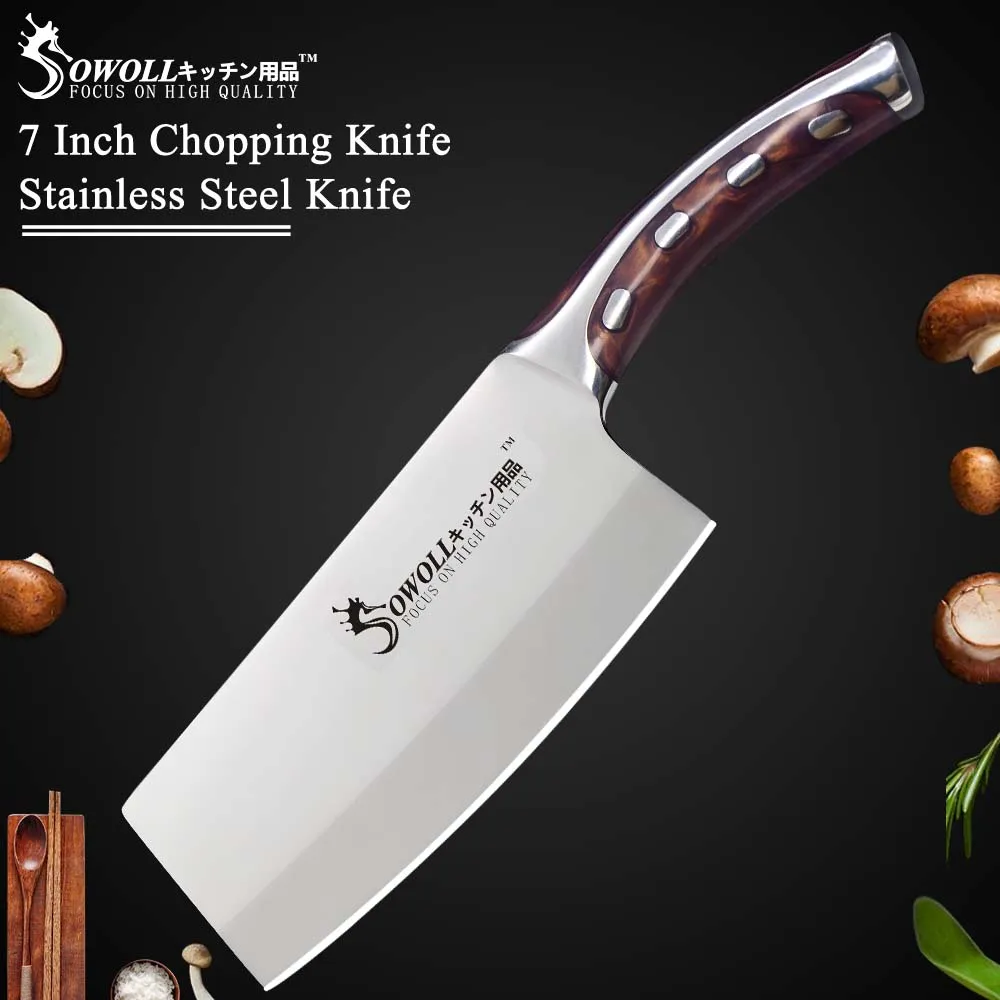 Sowoll Kitchen Knife 7 inch Japanese Chef Knife Non Slip Resin Fibre Handle Quality Stainless Steel Clever Cutter Chopping Knife Sowoll Kitchen Knife 7 inch Japanese Chef Knife Non Slip Resin Fibre Handle Quality Stainless Steel Clever Cutter Chopping Knife