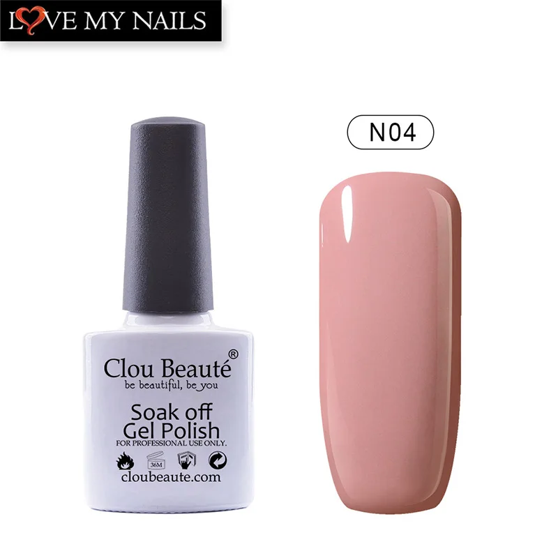 Гель лак для ногтей Clou Beaute нюдового цвета профессиональный маникюрный гель