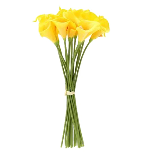18x искусственная Калла Лилия цветы один длинный стебель букет реальный домашний декор цвет: желтый