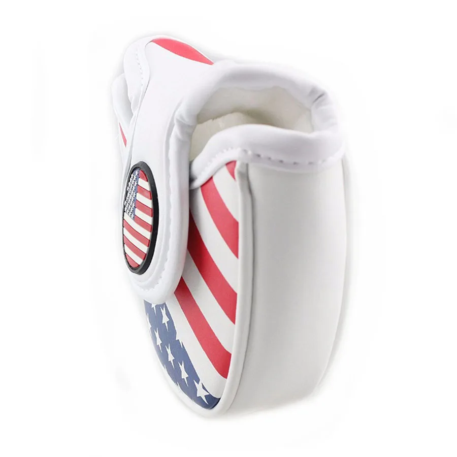 Golf Mallet Head Cover Putter Cap with Magnetic Closure American Style Pattern Semi-circular Golf Protective Putter Caps Golf Mallet Head Cover Putter Cap with Magnetic Closure American Style Pattern Semi-circular Golf Protective Putter Caps