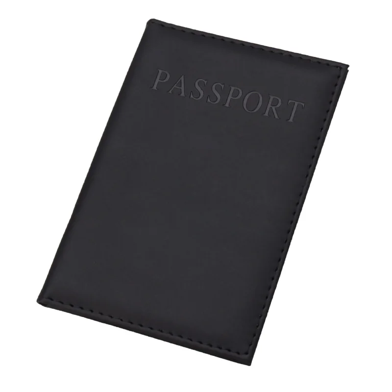 Искусственная кожа для женщин и мужчин, держатель для паспорта, Обложка для паспорта, чехол для карточек унисекс, мужской держатель для карт(на заказ - Цвет: Черный