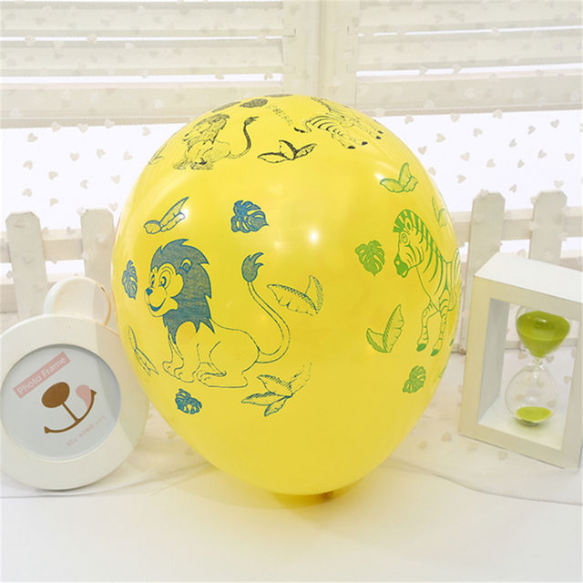 Animals Printed Latex Multicolor Balloon Set 10 Pcs