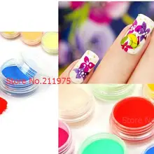 Горячая AliExpress 12 цветов кристаллический акриловый порошок Маникюр Советы Дизайн ногтей 3D украшение строитель полимер резные