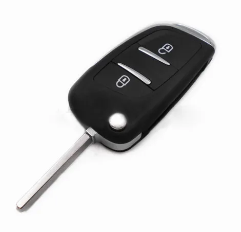 

DS Modified Flip Remote Key Shell 2 Buttons For Citroen C4 C5 Keyless Entry Fob Case Shell Replacement Blade No Groove CE0536