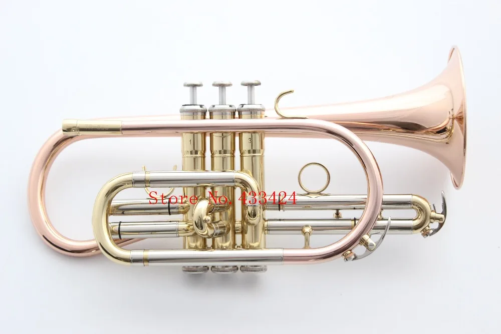 

American Bach Corneta Cornet Gold-Lacquer B flat Bb professional trumpet Top musical instruments Brass trompete trumpeter bugle