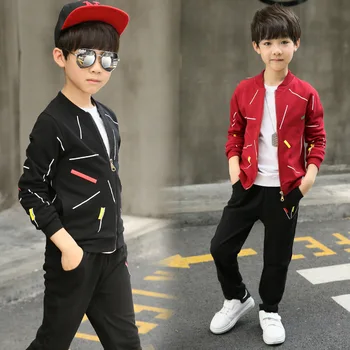 

2020 Hot Sale Spring Kids Boys Clothing Sets Print Boys Long Sleeve Jackets + Pants 2 Pcs Suits Children Clothing Kids Clothes