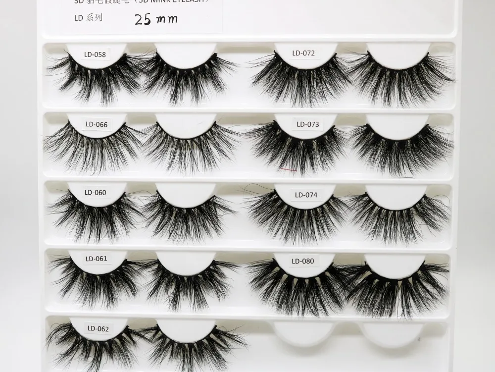 

100% Mink Eyelashes False Eyelashes Crisscross Natural Fake lashes Length 25mm Makeup 3D Mink Lashes Extension Eyelash Beauty