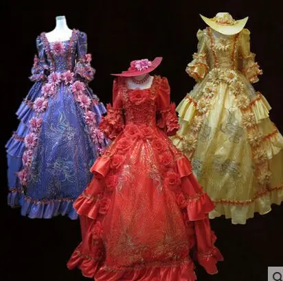 

Medieval Renaissance Gown princess golden/purple/green dress with hat sequins embroidery Victorian/Marie/victorian Belle Ball