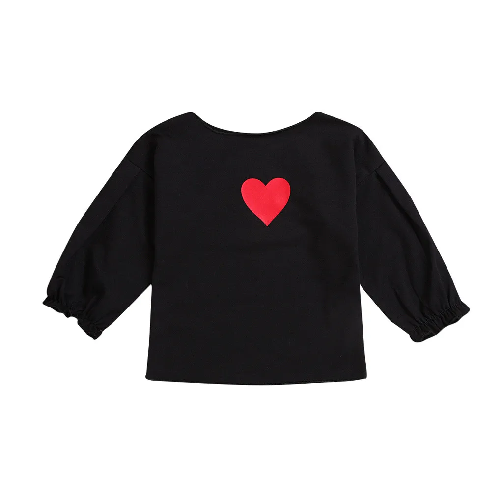 

Valentine's Day Black Love Print Tops T-shirt Outfits 2019 Winter Knitted Bottoming Wave Pattern Sweater Blouse Tops 1d6